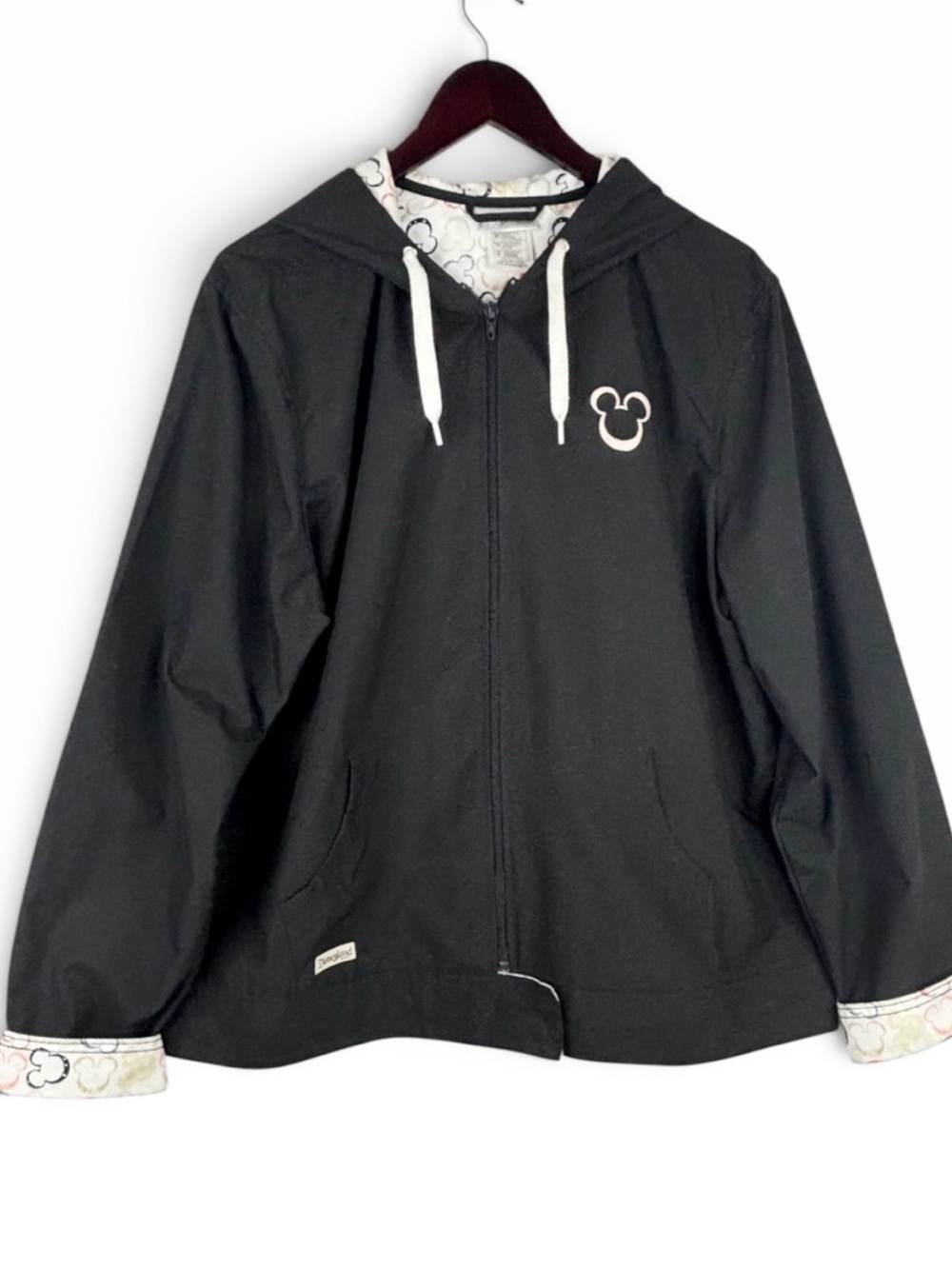 Disney Resort Black & Multi Colour Mickey Mouse Ear Detail Lightweight Jacket XL